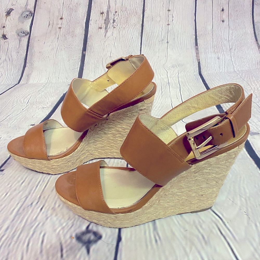 Michael Kors Tan Wedge Sandal -Size 8